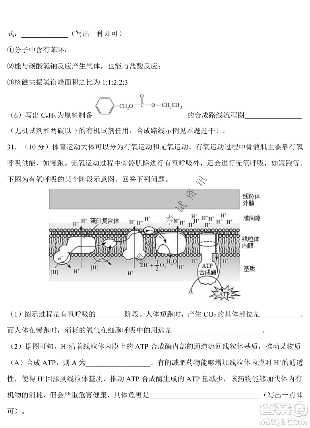 2023屆哈九中高三下學(xué)期開學(xué)考試?yán)砭C試題答案