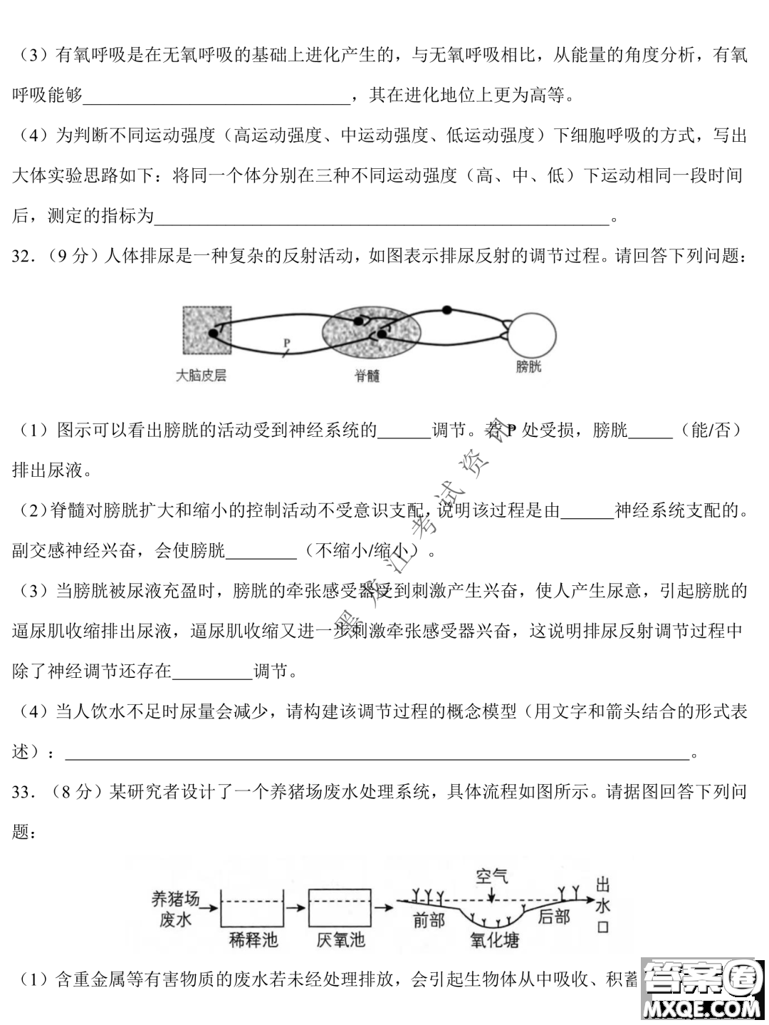 2023屆哈九中高三下學(xué)期開學(xué)考試?yán)砭C試題答案