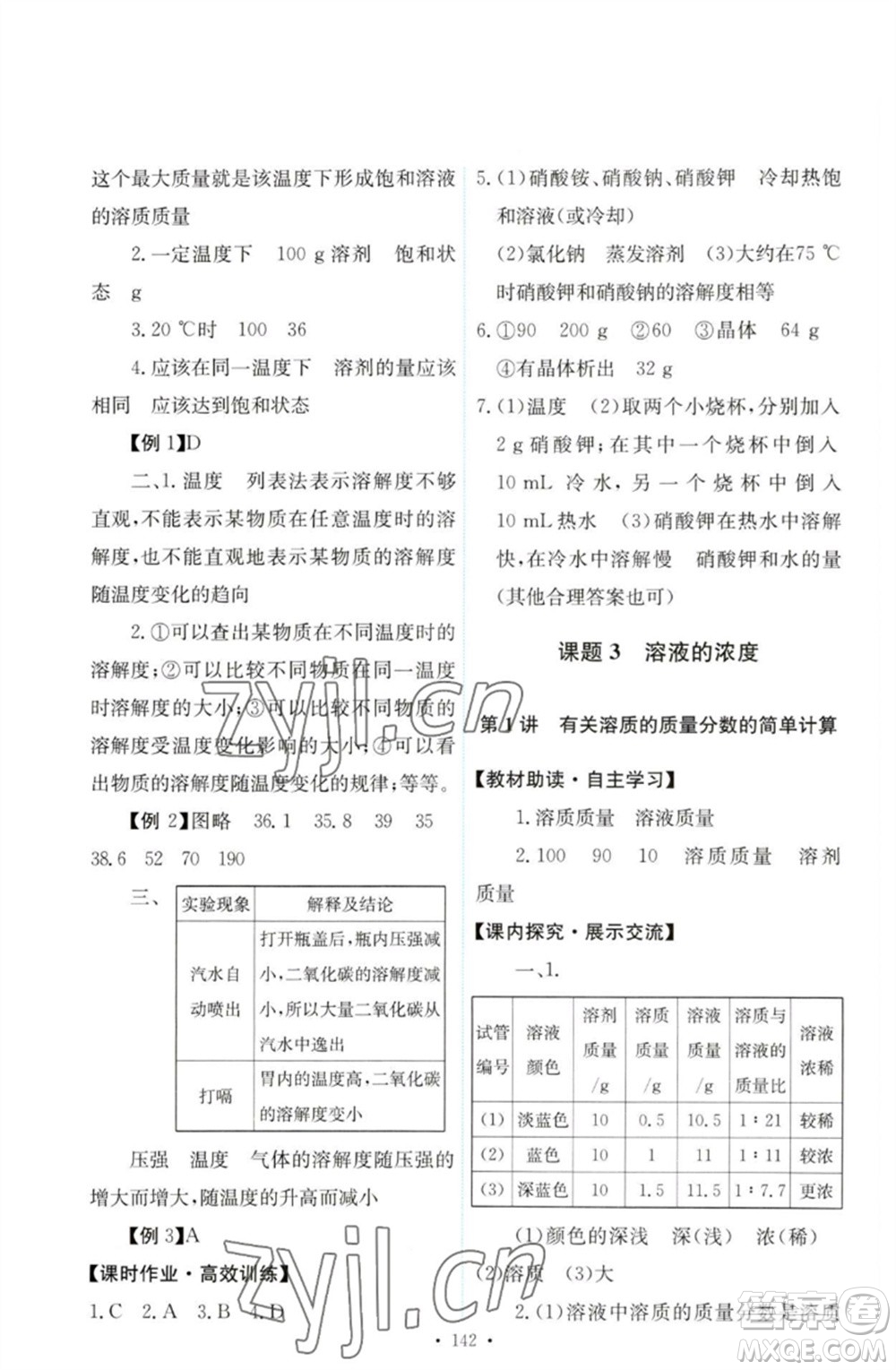 人民教育出版社2023能力培養(yǎng)與測試九年級(jí)化學(xué)下冊(cè)人教版參考答案