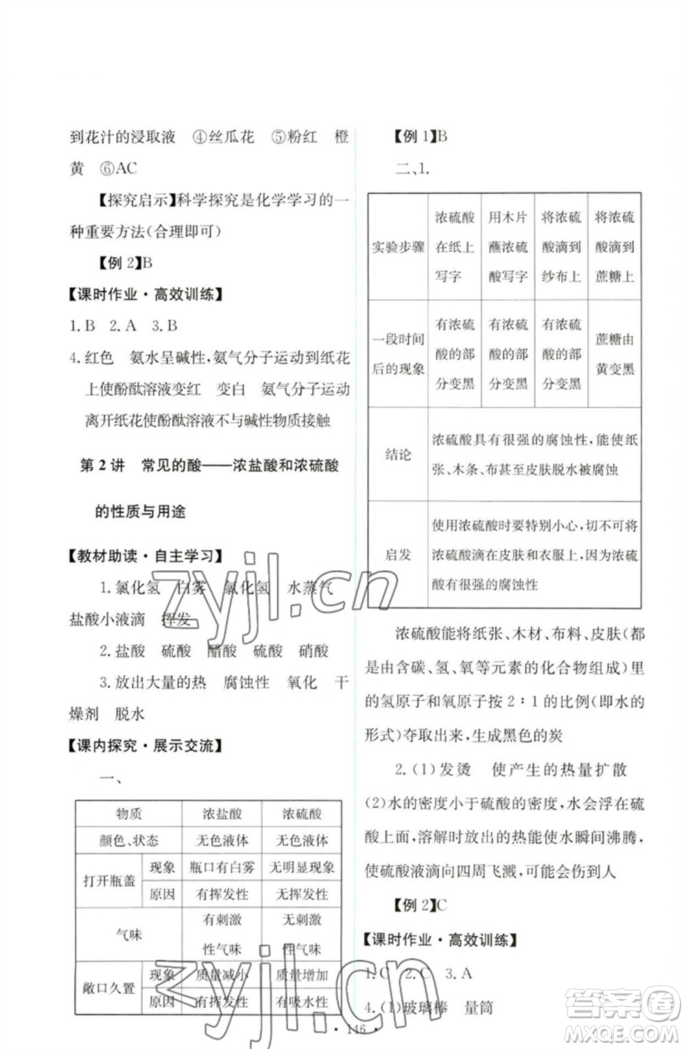 人民教育出版社2023能力培養(yǎng)與測試九年級(jí)化學(xué)下冊(cè)人教版參考答案