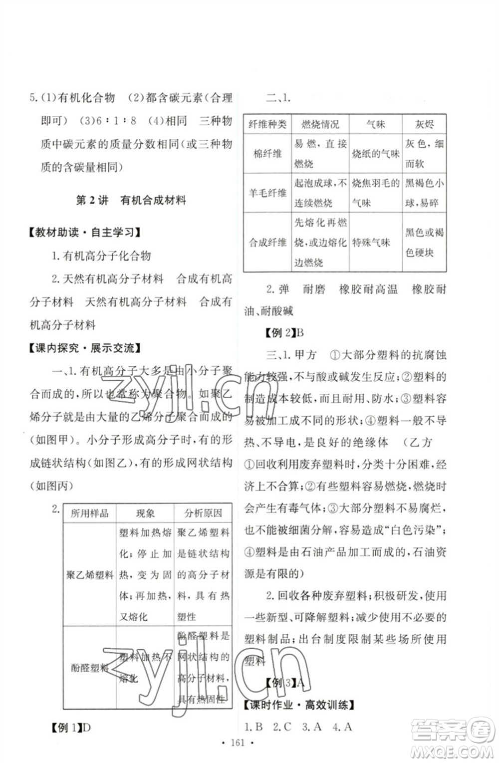 人民教育出版社2023能力培養(yǎng)與測試九年級(jí)化學(xué)下冊(cè)人教版參考答案