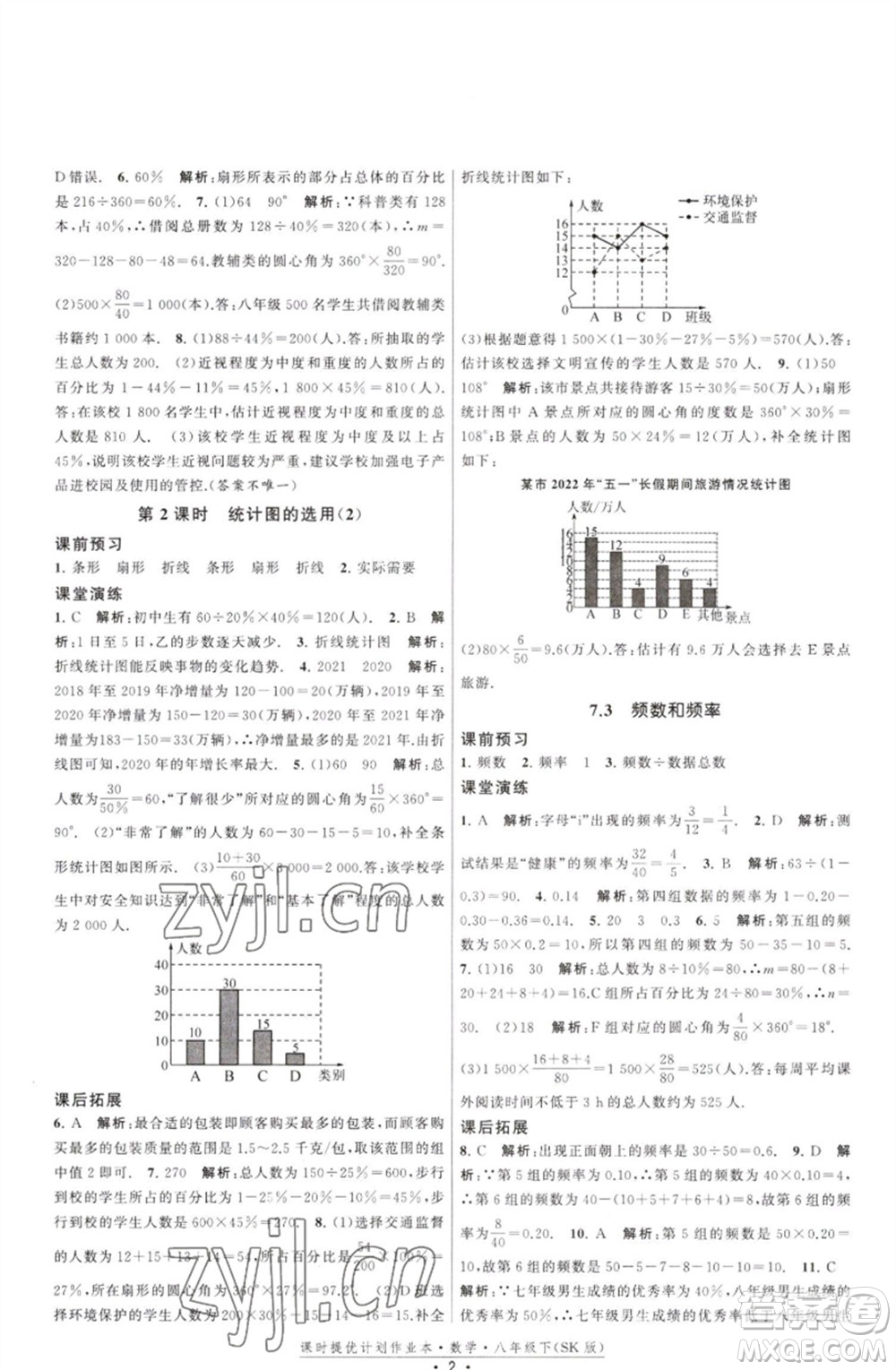 江蘇人民出版社2023課時提優(yōu)計劃作業(yè)本八年級數(shù)學(xué)下冊蘇科版參考答案