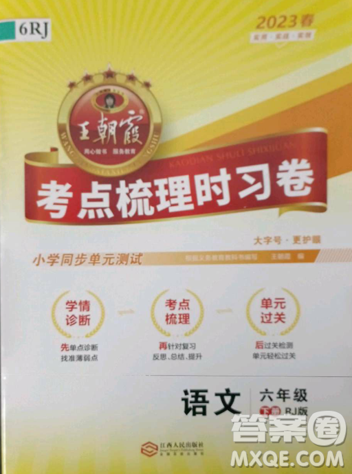 王朝霞考點(diǎn)梳理時(shí)習(xí)卷六年級下冊語文人教版答案