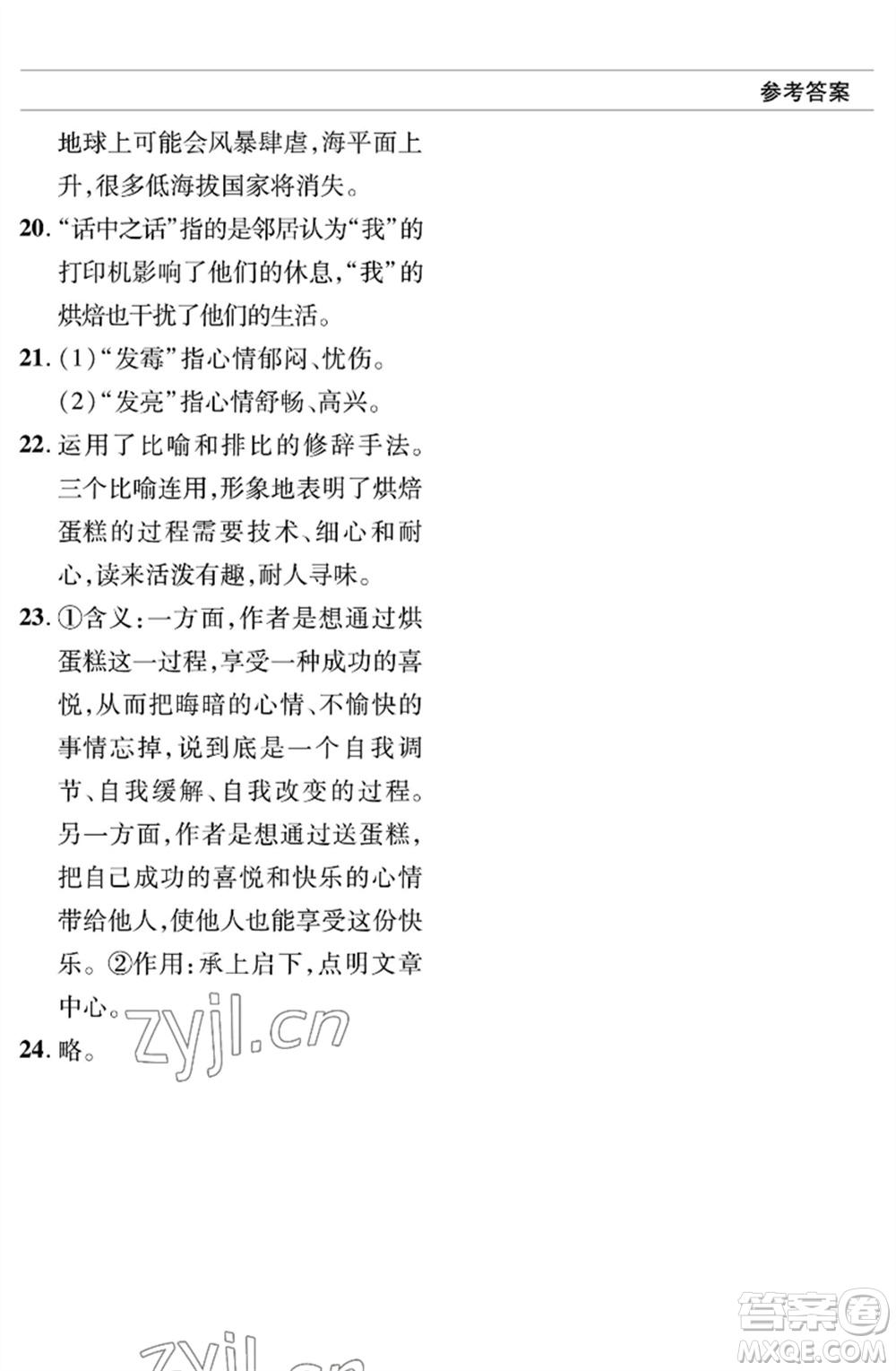 北京師范大學(xué)出版社2023語文配套綜合練習(xí)九年級(jí)下冊人教版參考答案