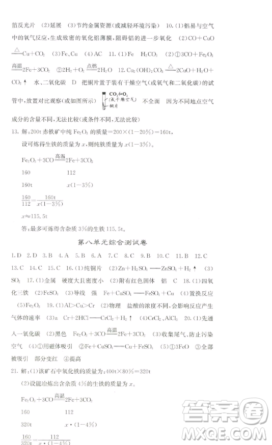 四川大學(xué)出版社2023名校課堂內(nèi)外九年級化學(xué)下冊人教版答案