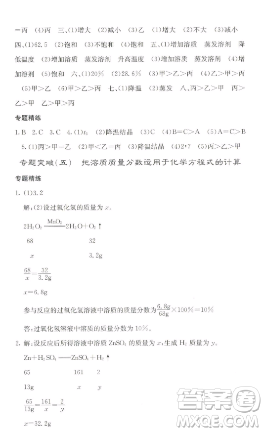 四川大學(xué)出版社2023名校課堂內(nèi)外九年級化學(xué)下冊人教版答案