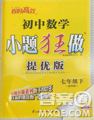 江蘇鳳凰科學技術(shù)出版社2023小題狂做七年級下冊數(shù)學蘇科版提優(yōu)版參考答案