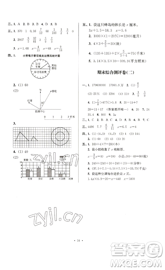 江蘇人民出版社2023高分拔尖提優(yōu)訓(xùn)練六年級(jí)下冊(cè)數(shù)學(xué)蘇教版江蘇專(zhuān)版參考答案