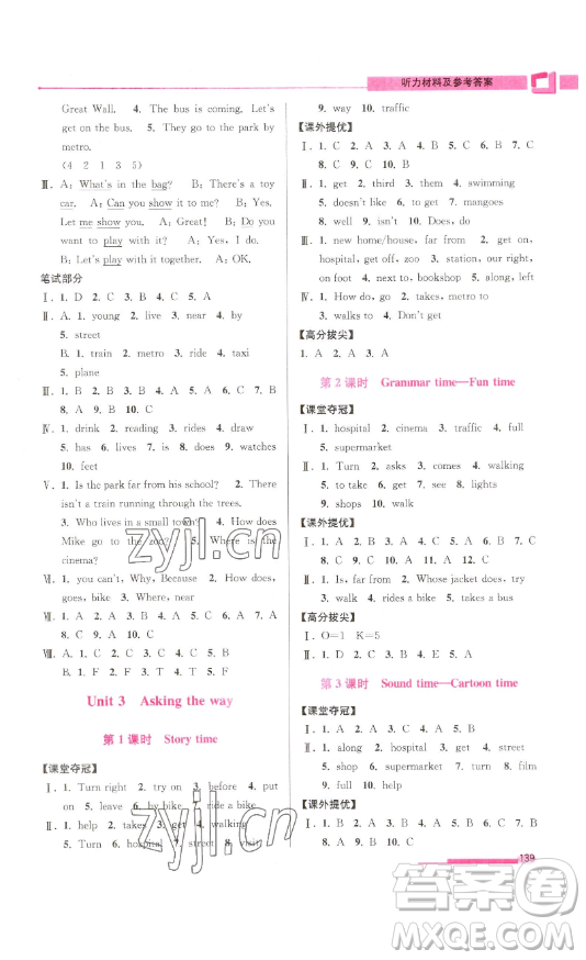 江蘇鳳凰美術(shù)出版社2023高分拔尖提優(yōu)訓(xùn)練五年級(jí)下冊(cè)英語(yǔ)譯林版江蘇專(zhuān)版參考答案