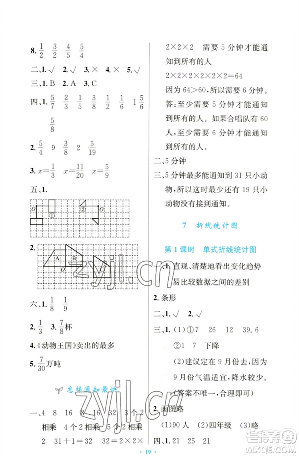 人民教育出版社2023小學同步測控優(yōu)化設(shè)計五年級數(shù)學下冊人教版增強版參考答案