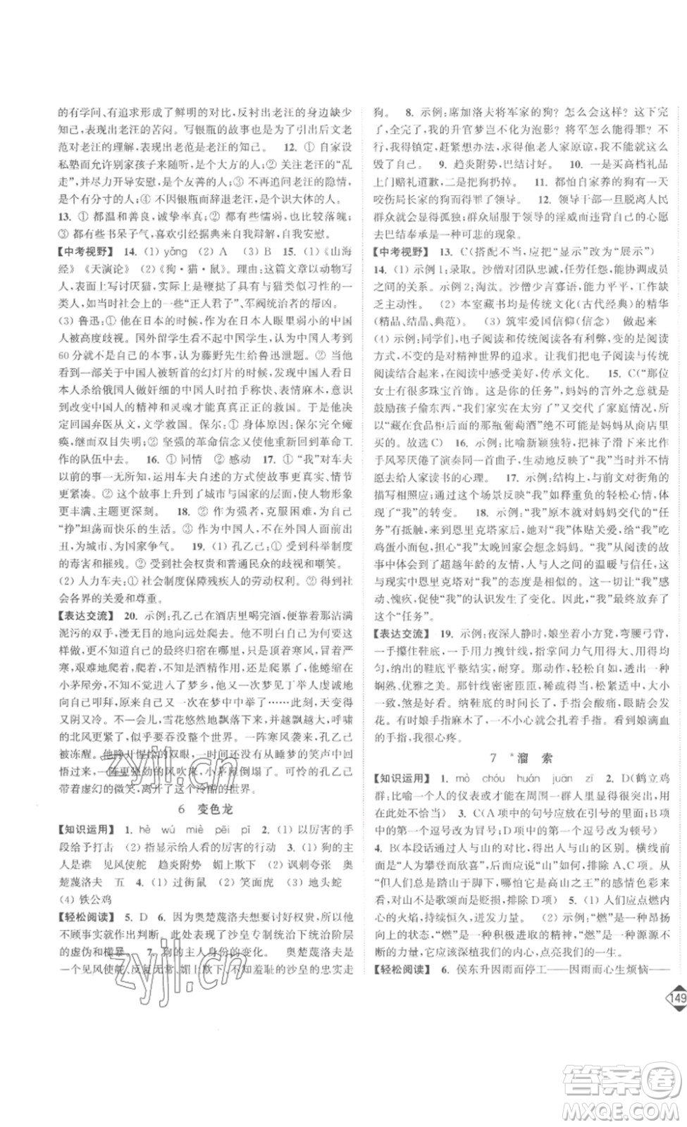 延邊大學(xué)出版社2023輕松一典輕松作業(yè)本九年級(jí)語(yǔ)文下冊(cè)人教版答案