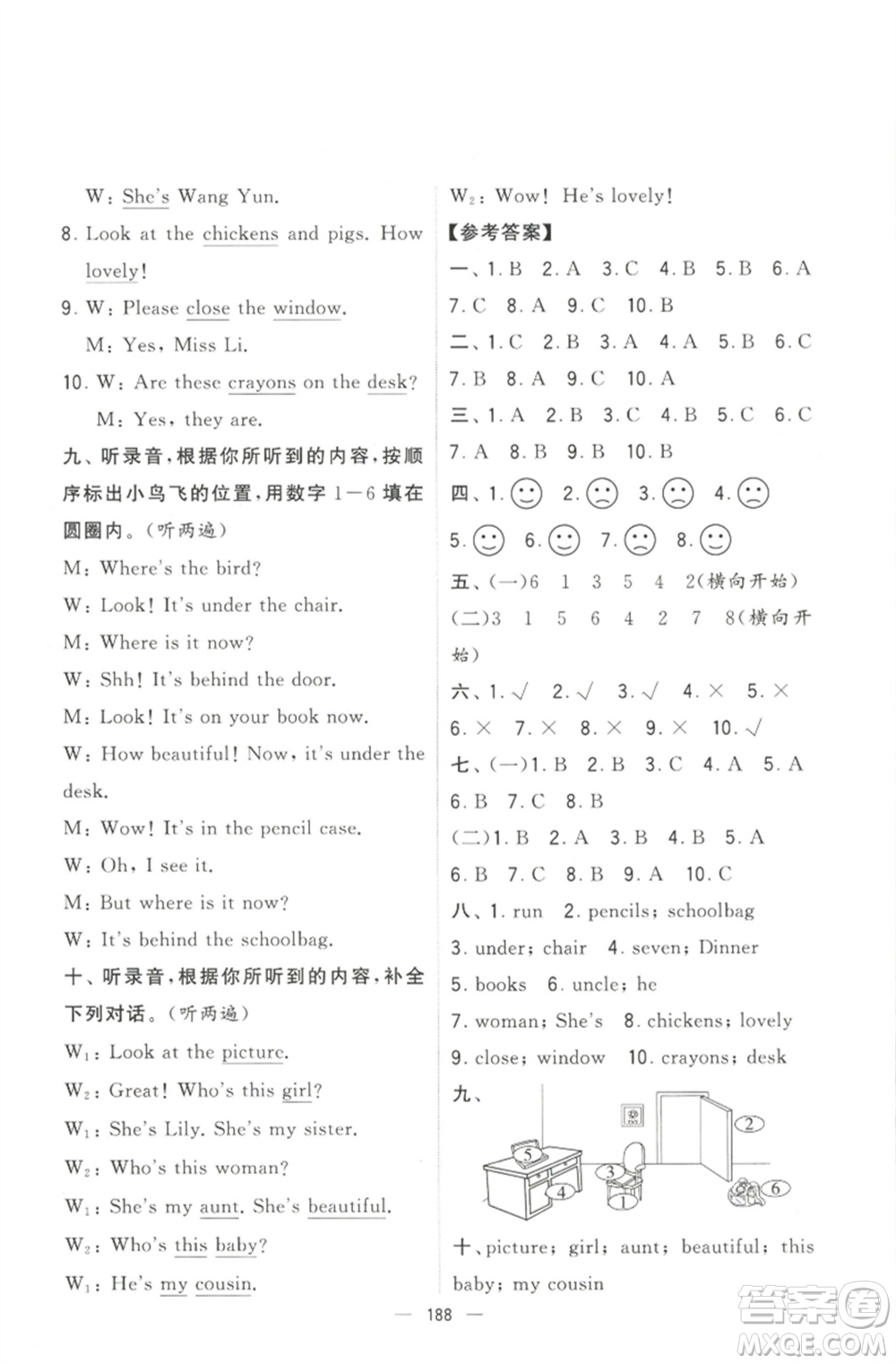 寧夏人民教育出版社2023學霸提優(yōu)大試卷三年級英語下冊江蘇版參考答案