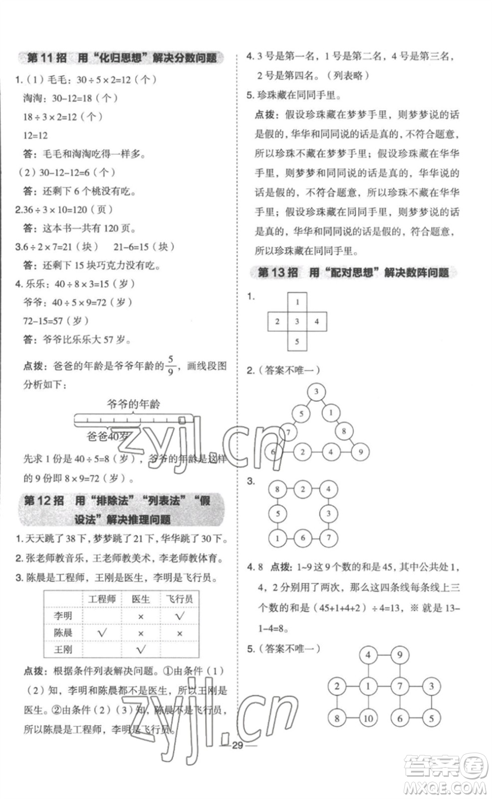 山西教育出版社2023綜合應(yīng)用創(chuàng)新題典中點(diǎn)三年級(jí)數(shù)學(xué)下冊(cè)冀教版參考答案