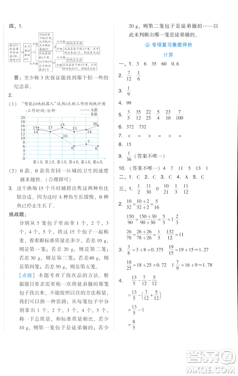 吉林教育出版社2023好卷五年級(jí)數(shù)學(xué)下冊人教版參考答案
