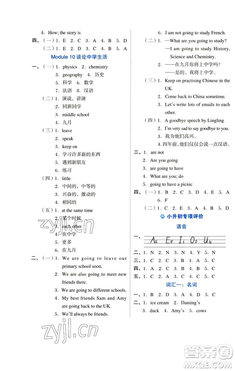 吉林教育出版社2023好卷六年級英語下冊外研版參考答案