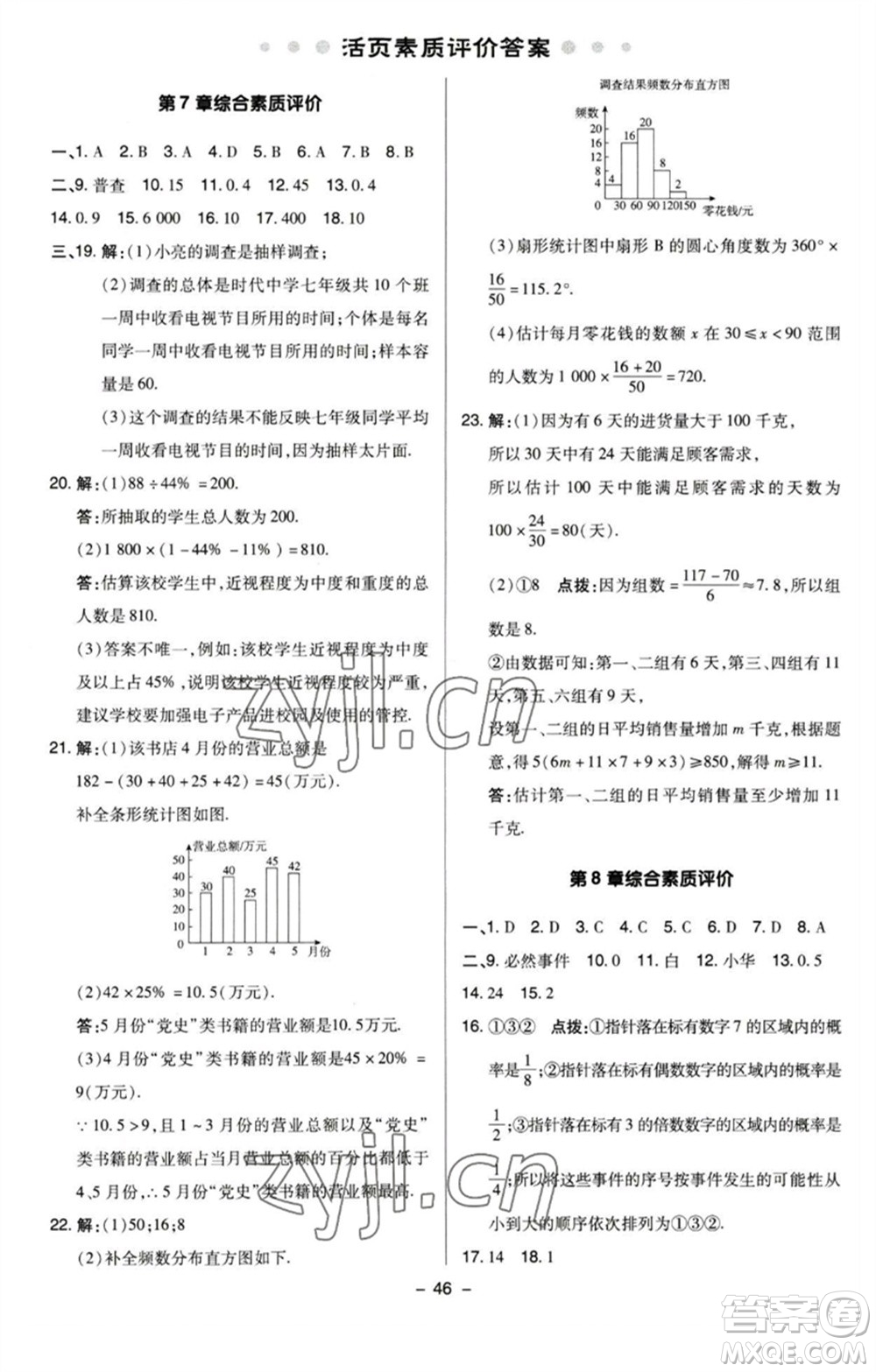 陜西人民教育出版社2023綜合應(yīng)用創(chuàng)新題典中點(diǎn)八年級(jí)數(shù)學(xué)下冊(cè)蘇科版參考答案
