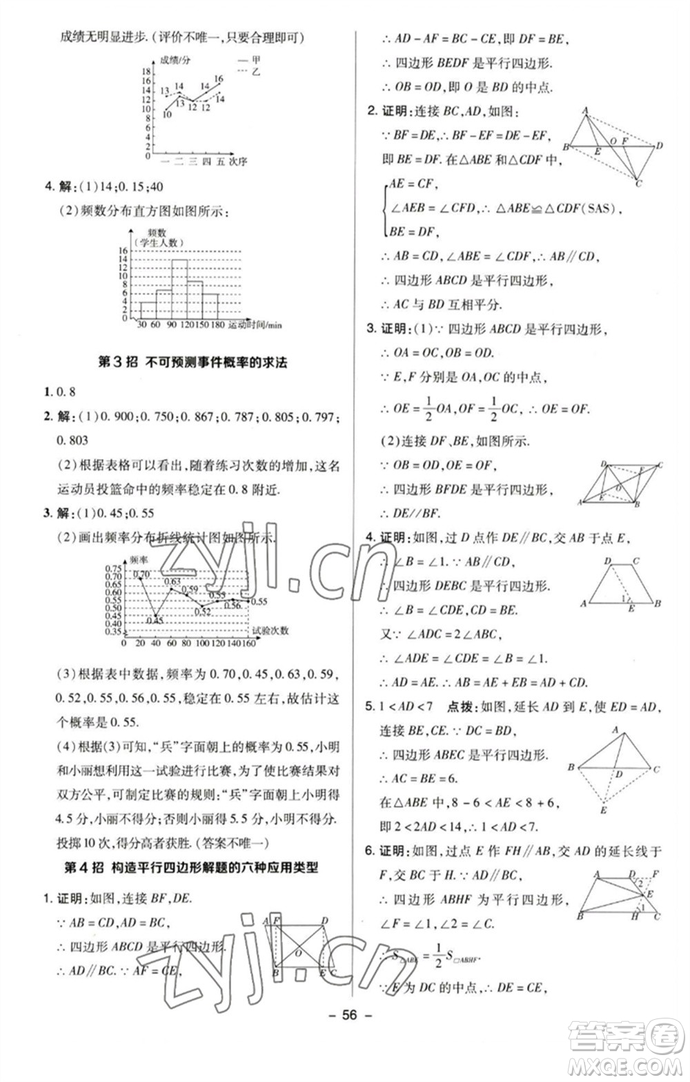 陜西人民教育出版社2023綜合應(yīng)用創(chuàng)新題典中點(diǎn)八年級(jí)數(shù)學(xué)下冊(cè)蘇科版參考答案