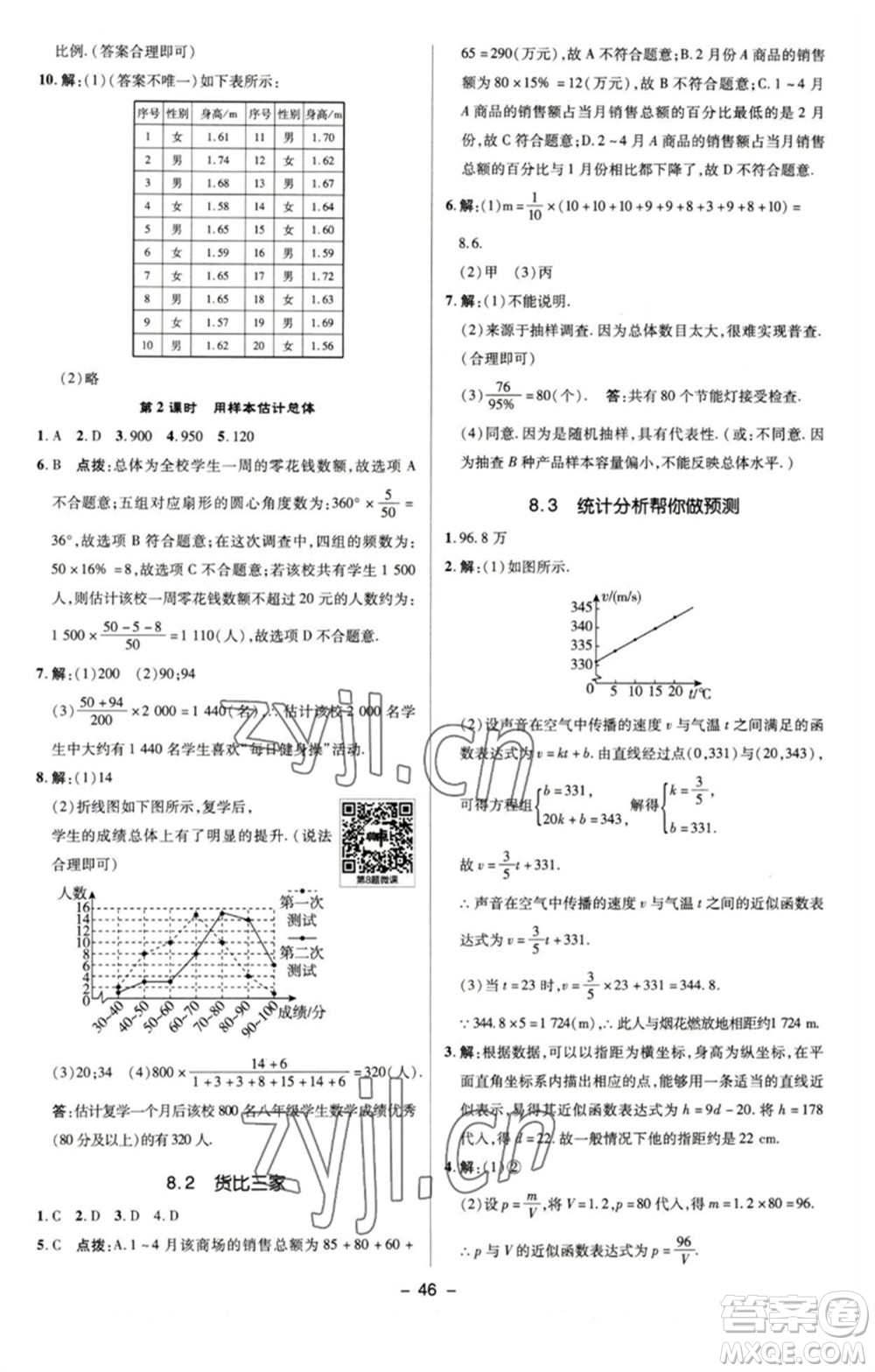 陜西人民教育出版社2023綜合應用創(chuàng)新題典中點九年級數學下冊蘇科版參考答案