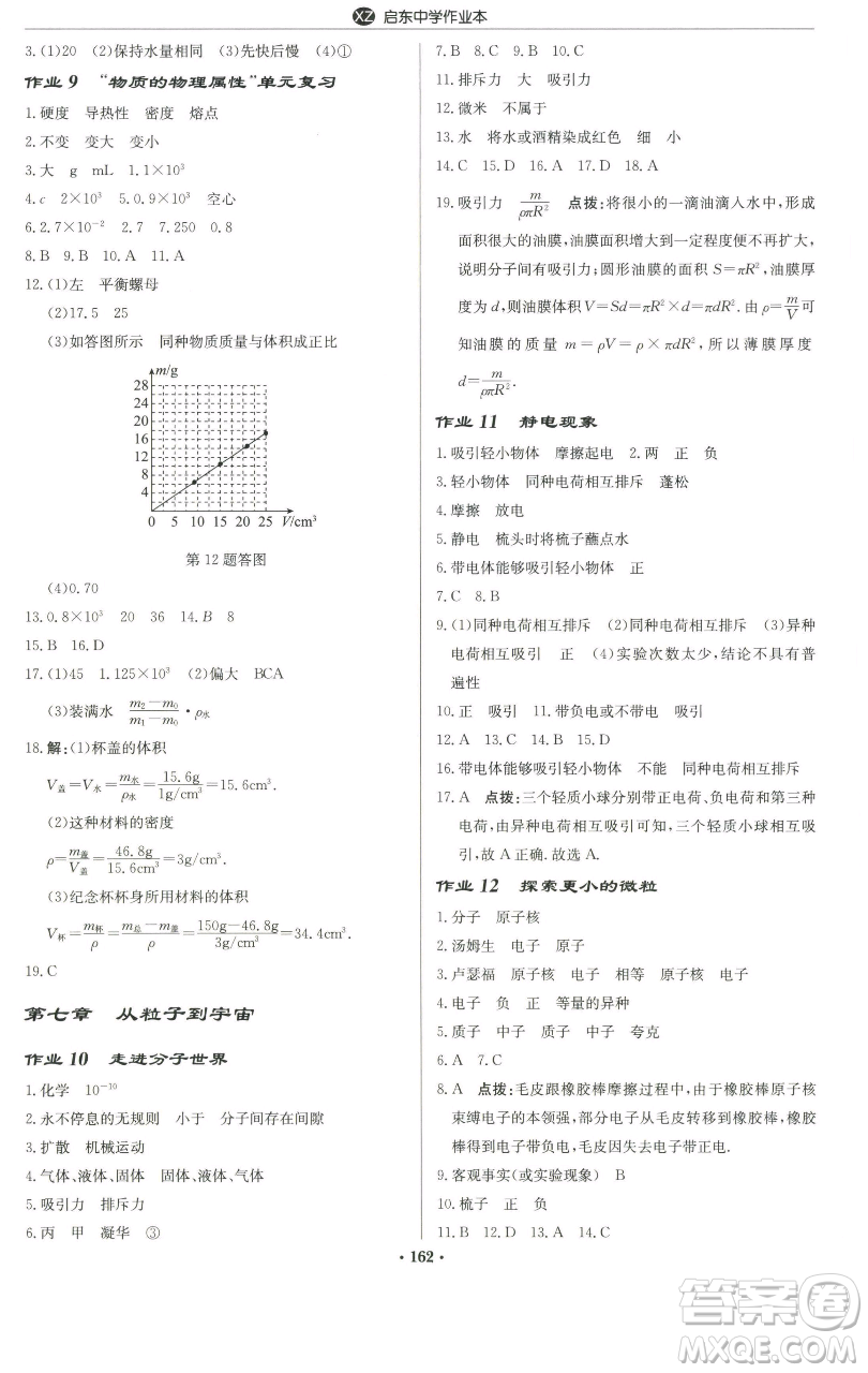 龍門書局2023啟東中學作業(yè)本八年級下冊物理蘇科版徐州專版參考答案