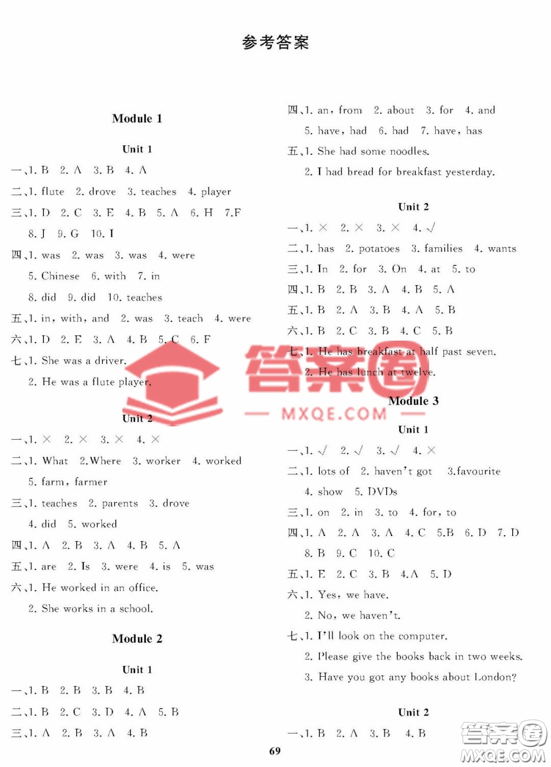 大連理工大學(xué)出版社2023學(xué)案一年級起點(diǎn)五年級英語下冊外研版答案