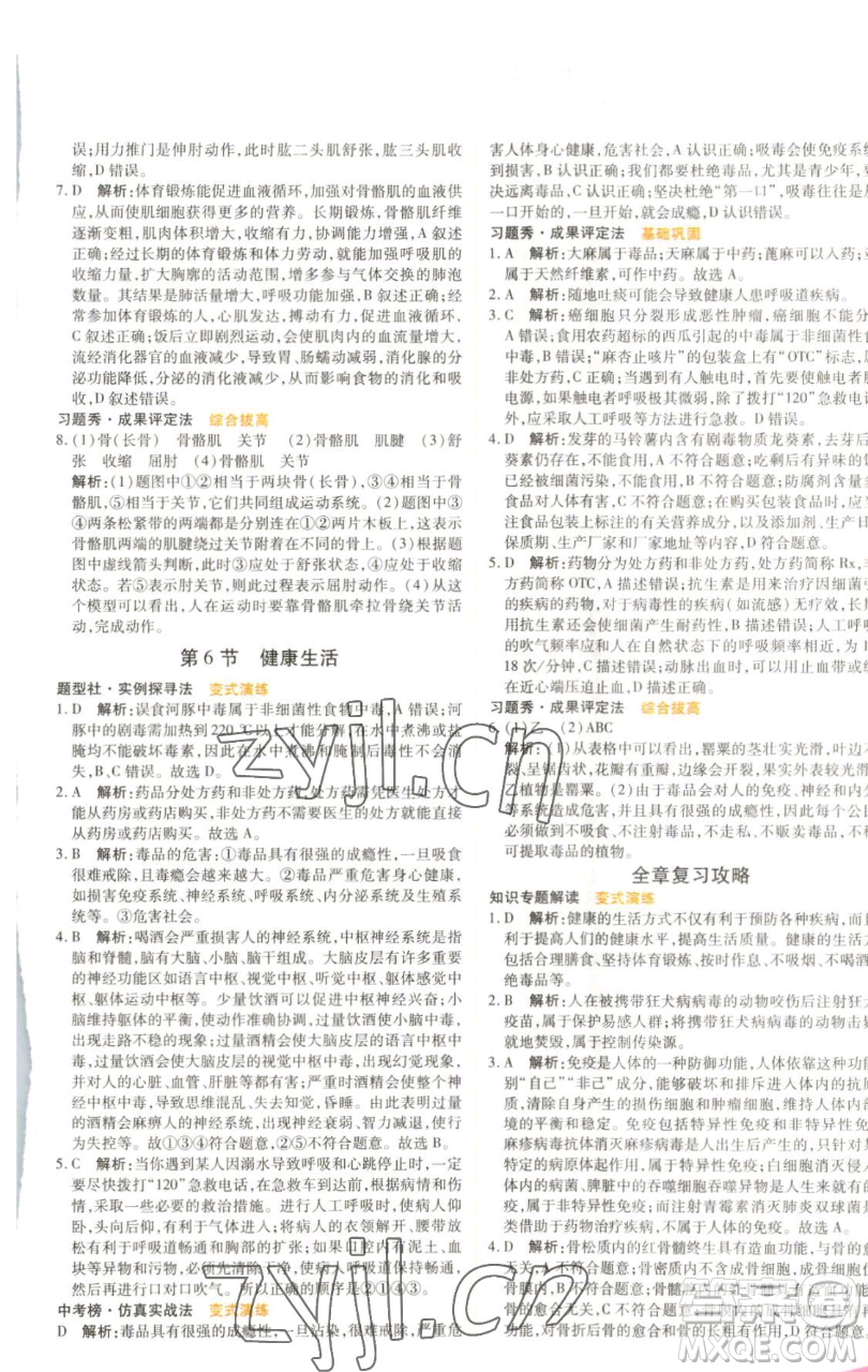北京教育出版社2023倍速學(xué)習(xí)法九年級(jí)下冊(cè)科學(xué)浙教版參考答案