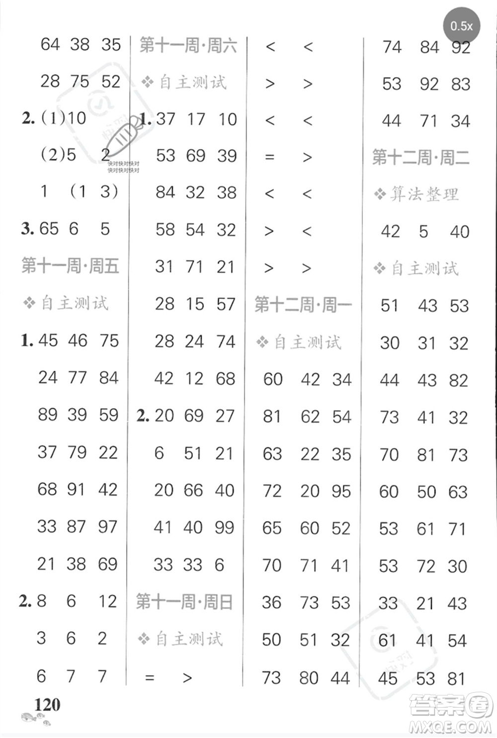 遼寧教育出版社2023小學(xué)學(xué)霸天天計算一年級數(shù)學(xué)下冊蘇教版河南專版參考答案