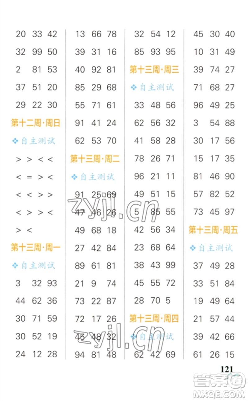 遼寧教育出版社2023小學(xué)學(xué)霸天天計(jì)算一年級(jí)數(shù)學(xué)下冊(cè)人教版參考答案