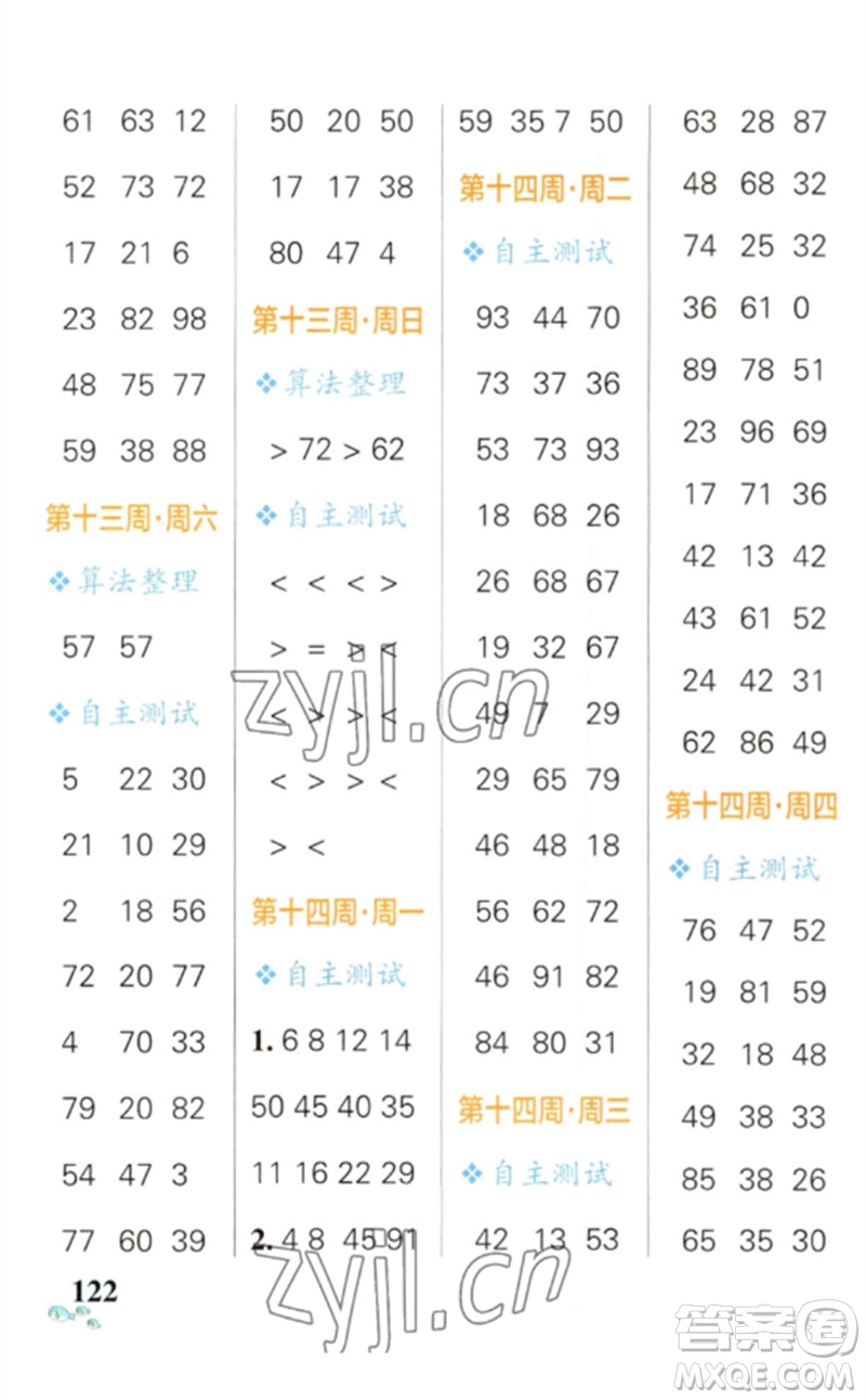 遼寧教育出版社2023小學(xué)學(xué)霸天天計(jì)算一年級(jí)數(shù)學(xué)下冊(cè)人教版參考答案