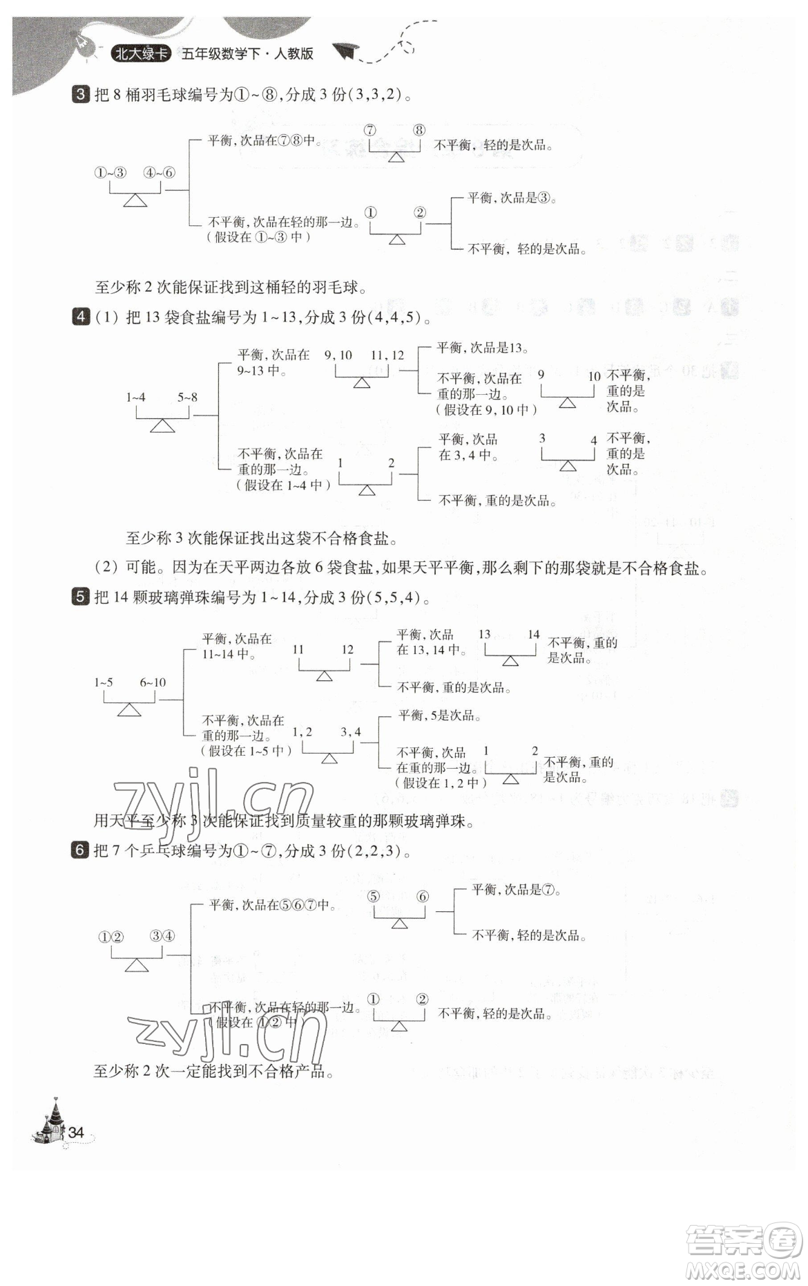 東北師范大學(xué)出版社2023北大綠卡五年級下冊數(shù)學(xué)人教版參考答案