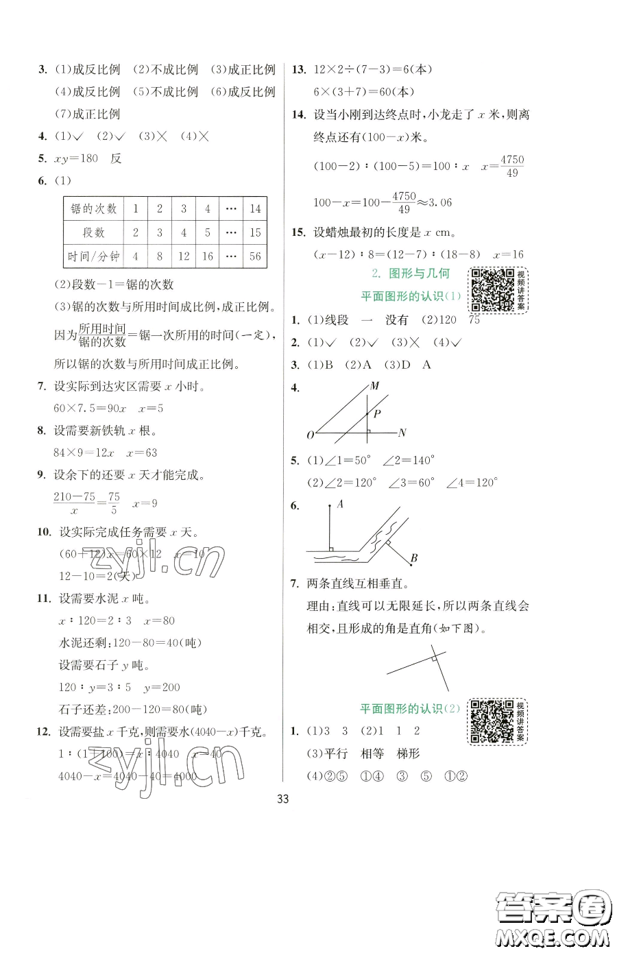 江蘇人民出版社2023實驗班提優(yōu)訓練六年級下冊數(shù)學蘇教版參考答案