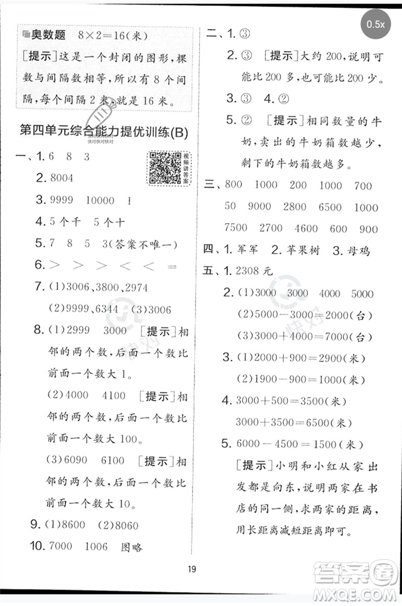 吉林教育出版社2023春實(shí)驗(yàn)班提優(yōu)大考卷二年級(jí)數(shù)學(xué)下冊蘇教版參考答案