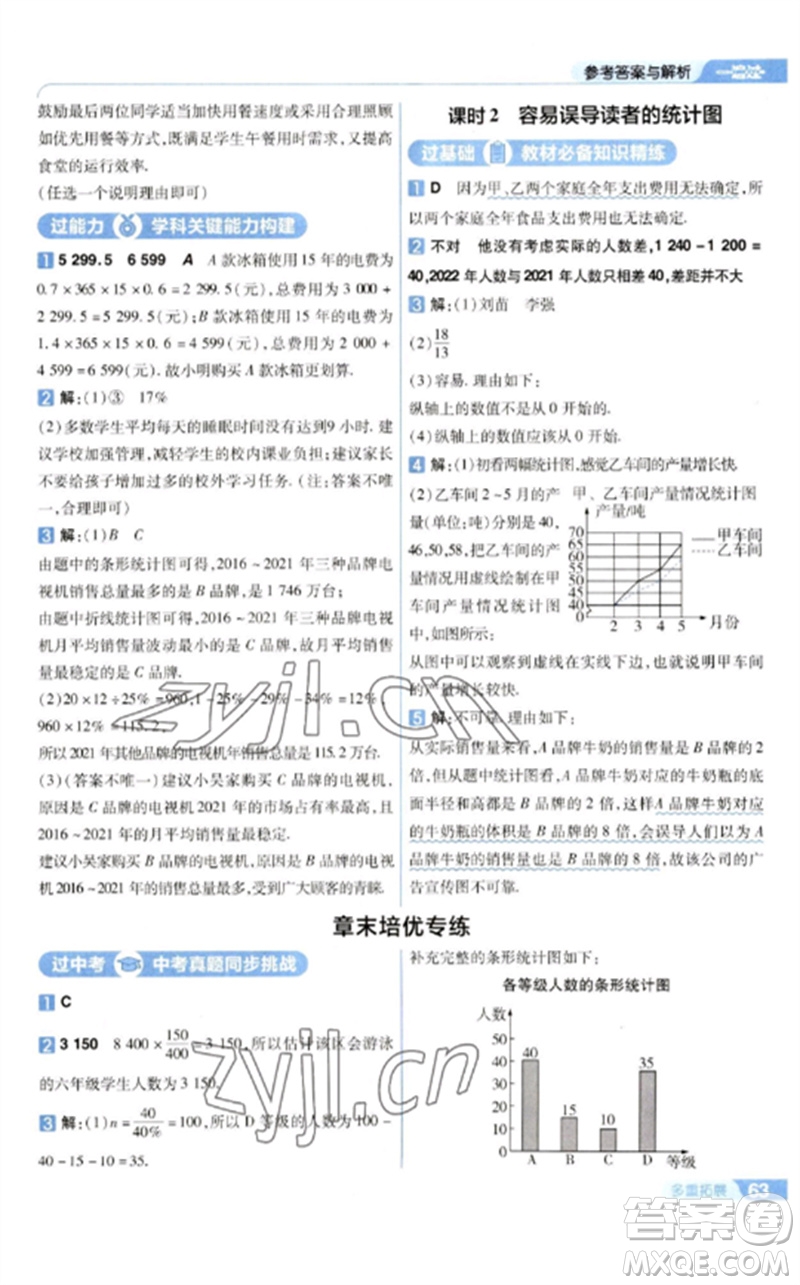 南京師范大學出版社2023一遍過九年級數(shù)學下冊華東師大版參考答案