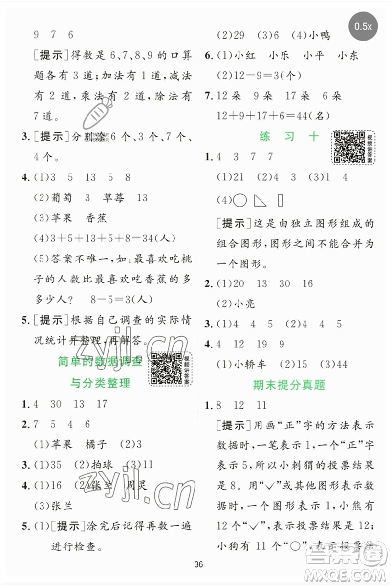 江蘇人民出版社2023實(shí)驗(yàn)班提優(yōu)訓(xùn)練二年級(jí)數(shù)學(xué)下冊(cè)蘇教版參考答案
