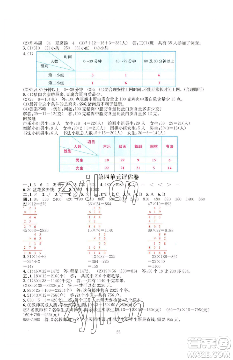 華東師范大學(xué)出版社2023華東師大版一課一練三年級下冊數(shù)學(xué)人教版A版參考答案