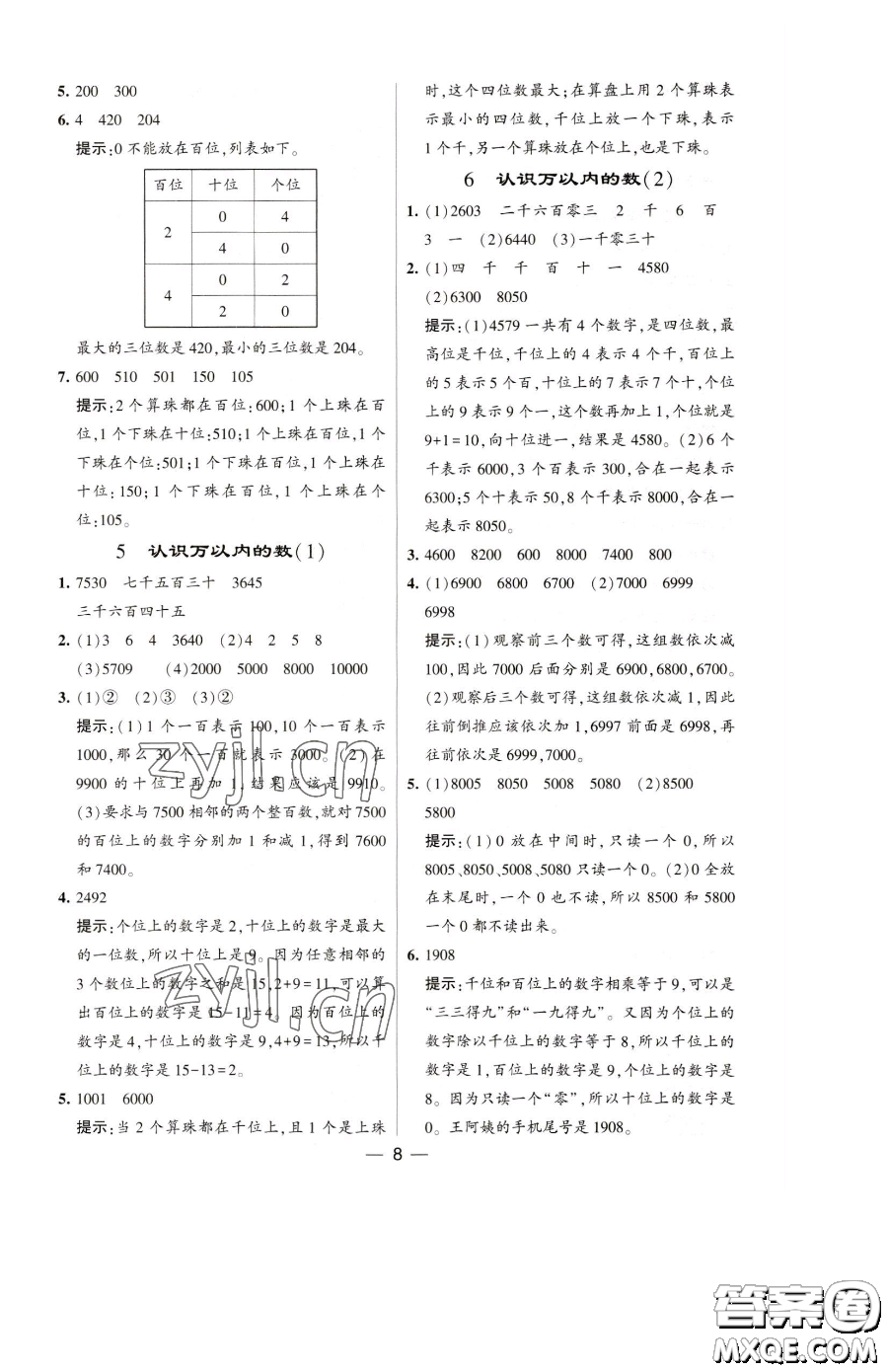 寧夏人民教育出版社2023經(jīng)綸學(xué)典提高班二年級(jí)下冊(cè)數(shù)學(xué)蘇教版江蘇專(zhuān)版參考答案