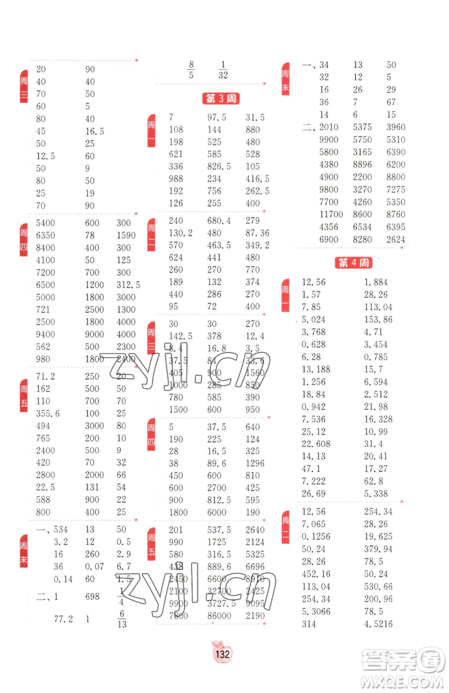 江蘇人民出版社2023小學(xué)數(shù)學(xué)計算高手六年級下冊數(shù)學(xué)RMJY人教版參考答案