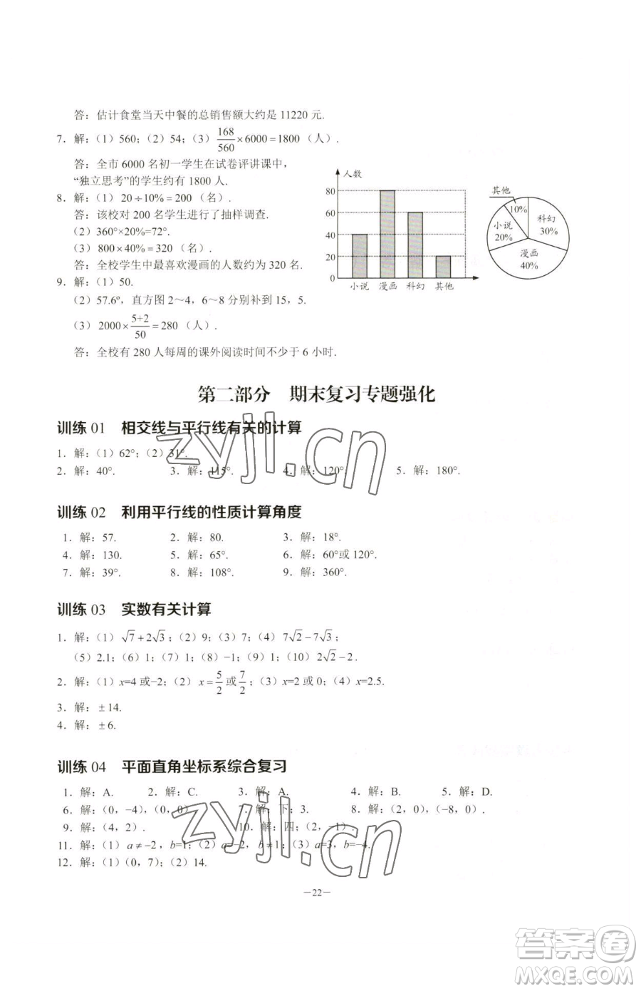 黑龍江美術(shù)出版社2023計算高手七年級下冊數(shù)學(xué)人教版參考答案
