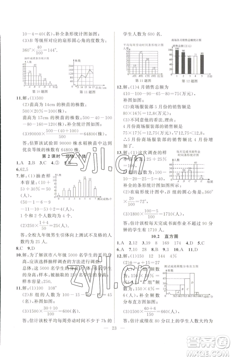 延邊大學(xué)出版社2023高手點(diǎn)題七年級(jí)下冊數(shù)學(xué)人教版參考答案