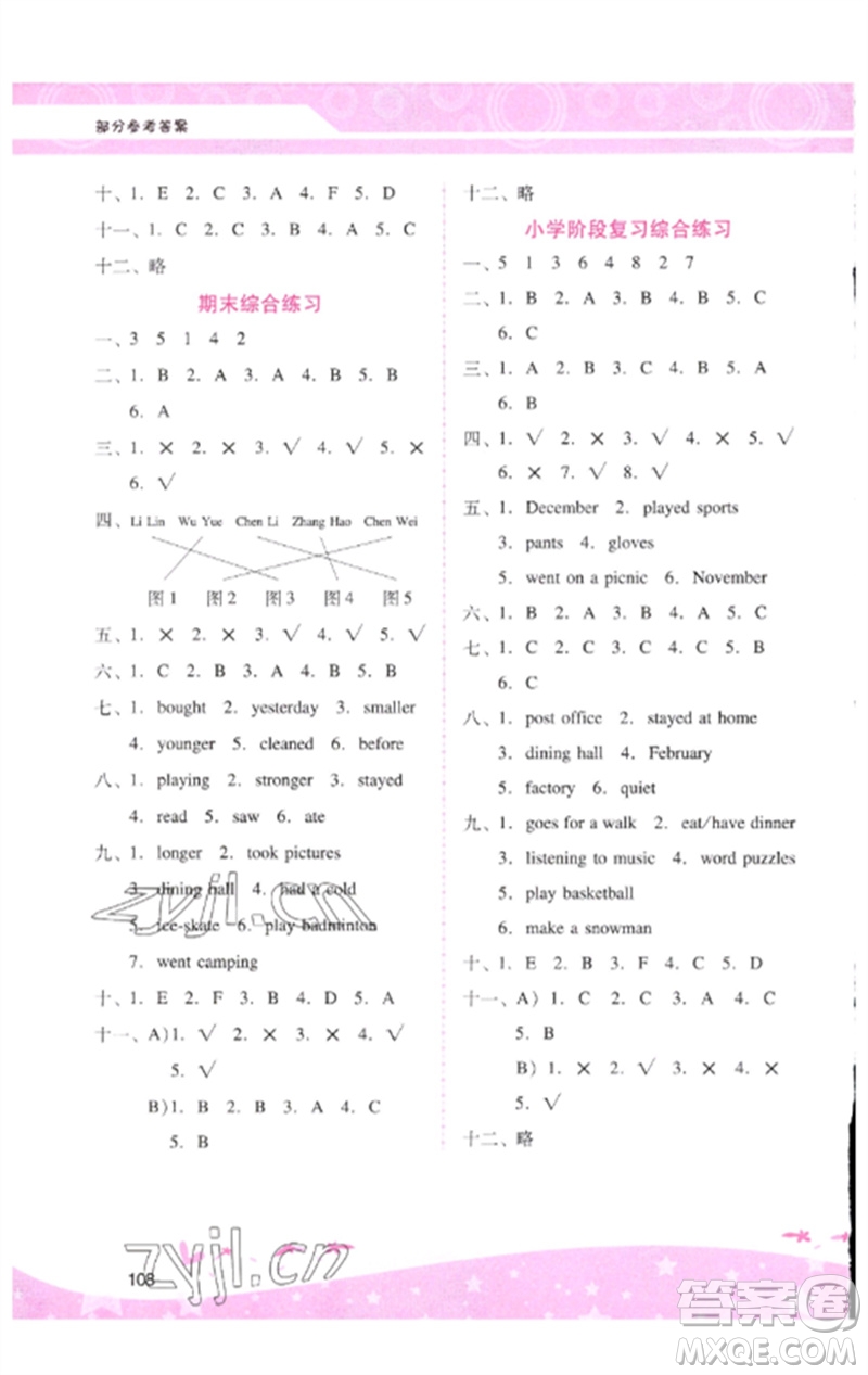 廣西師范大學出版社2023新課程學習輔導六年級英語下冊人教PEP版參考答案