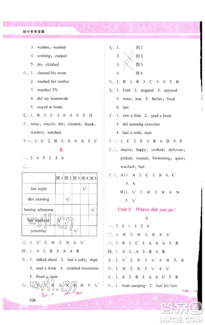 廣西師范大學出版社2023新課程學習輔導六年級英語下冊人教PEP版參考答案