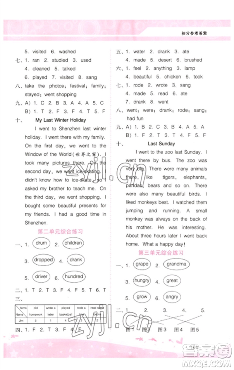 廣西師范大學(xué)出版社2023新課程學(xué)習(xí)輔導(dǎo)六年級(jí)英語(yǔ)下冊(cè)粵人版參考答案