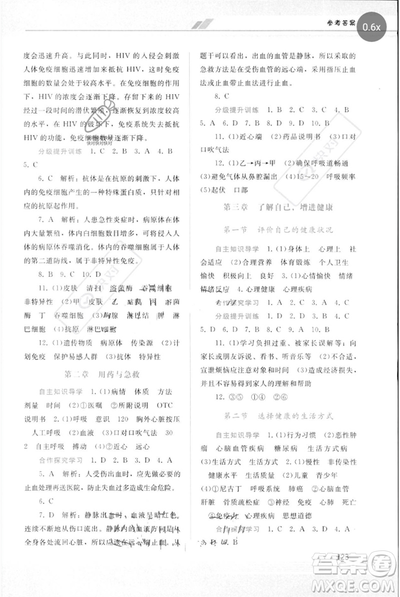 廣西師范大學(xué)出版社2023新課程學(xué)習(xí)輔導(dǎo)八年級(jí)生物下冊(cè)人教版參考答案