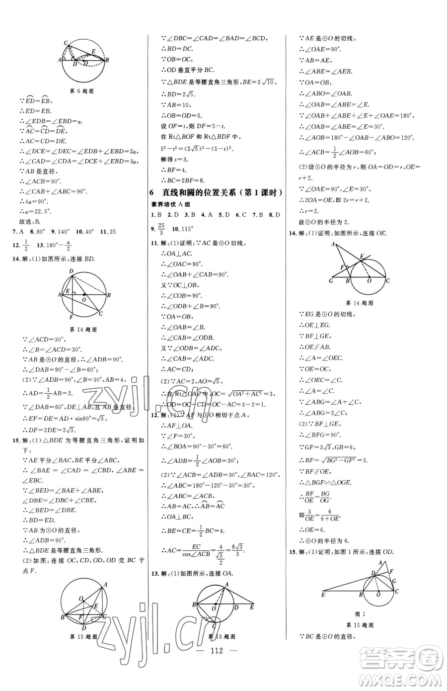 延邊大學(xué)出版社2023細(xì)解巧練九年級下冊數(shù)學(xué)魯教版五四制參考答案