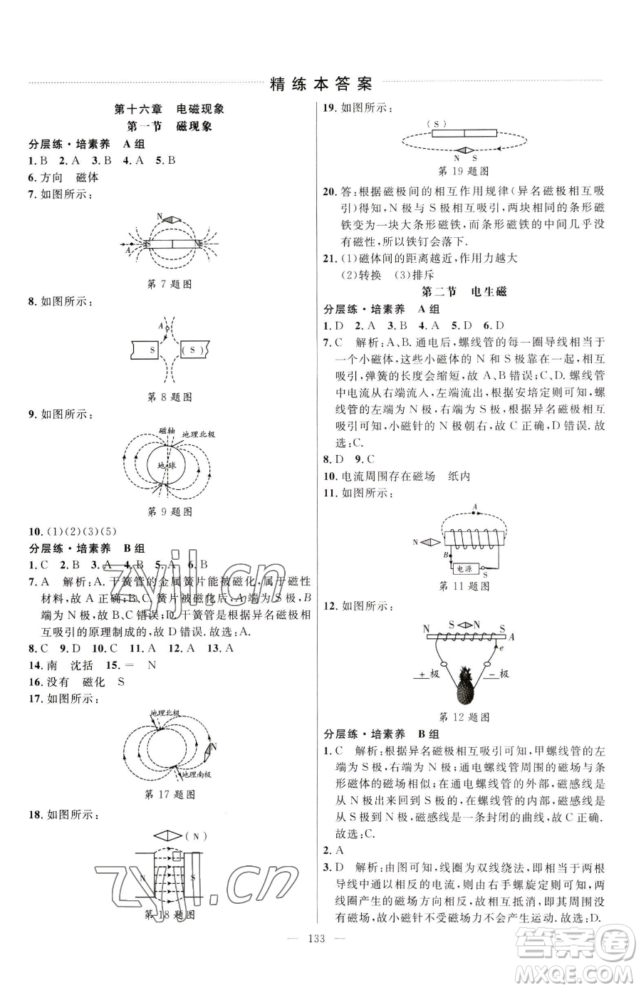 延邊大學(xué)出版社2023細(xì)解巧練九年級(jí)下冊(cè)物理魯教版五四制參考答案