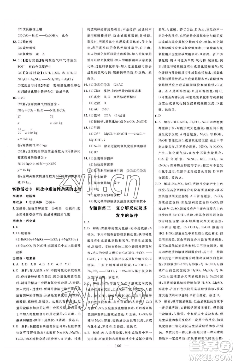 延邊大學(xué)出版社2023細(xì)解巧練九年級(jí)下冊(cè)化學(xué)人教版參考答案