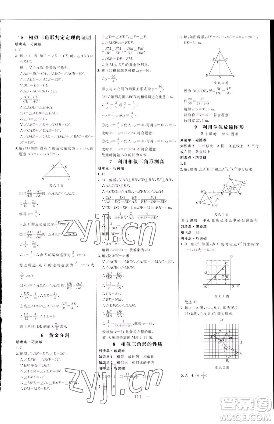 延邊大學(xué)出版社2023細解巧練八年級下冊數(shù)學(xué)魯教版五四制參考答案