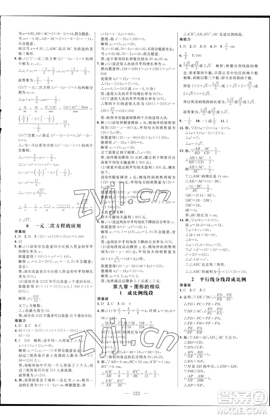 延邊大學(xué)出版社2023細解巧練八年級下冊數(shù)學(xué)魯教版五四制參考答案