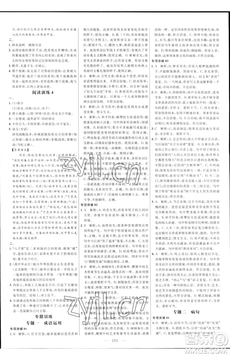 延邊大學出版社2023細解巧練七年級下冊語文人教版五四制參考答案