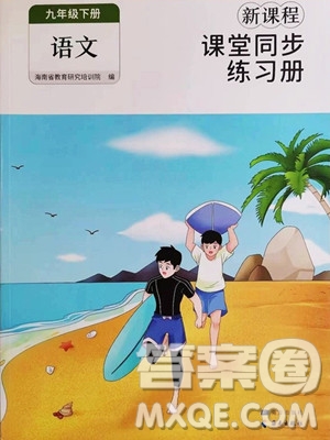 海南出版社2023新課程課堂同步練習(xí)冊九年級下冊語文人教版參考答案