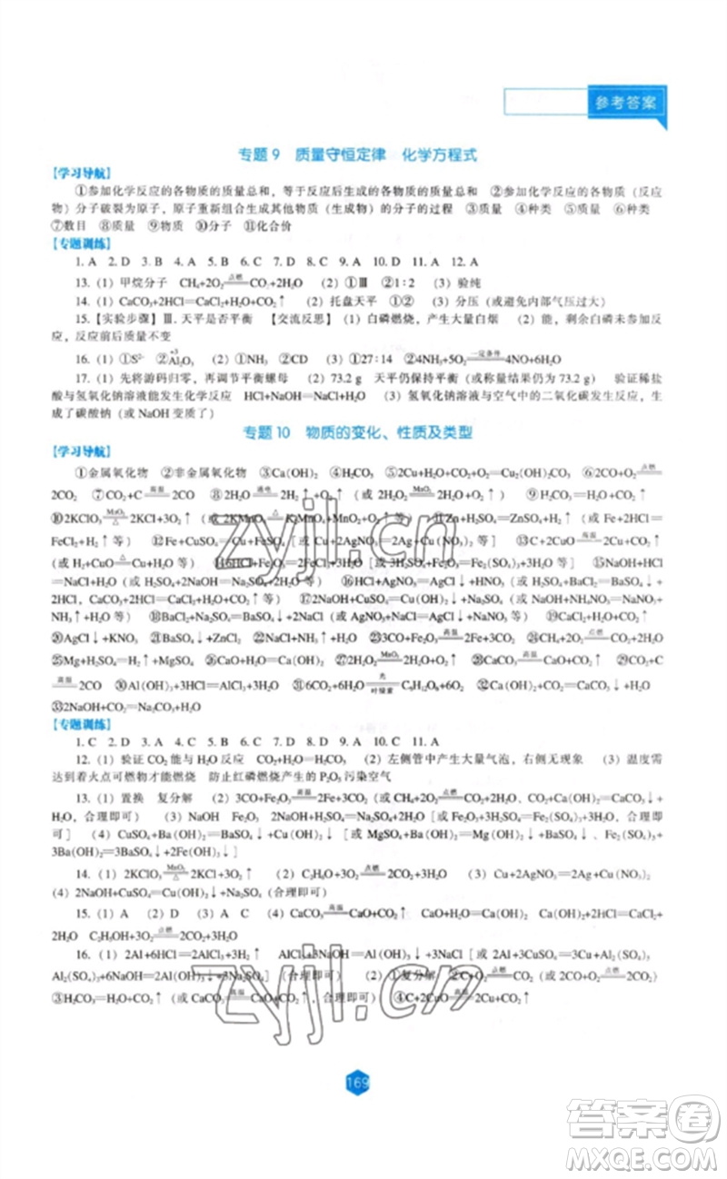 遼海出版社2023新課程化學(xué)能力培養(yǎng)九年級下冊人教版參考答案
